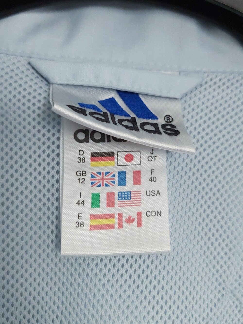 adidas Womens Track Jacket Full Zip Light Blue Windbreaker Y2K Athletic Size M - Picture 9 of 16